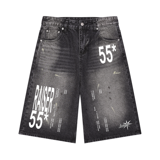 Men’s Vintage Wash Wide Leg Denim Shorts