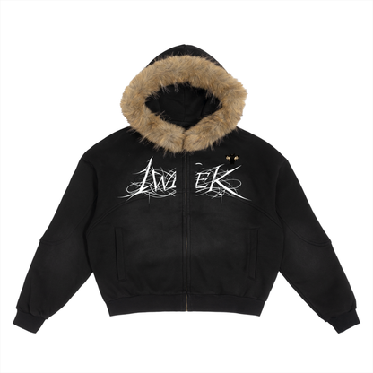 Luv Krime Fur Hoodie
