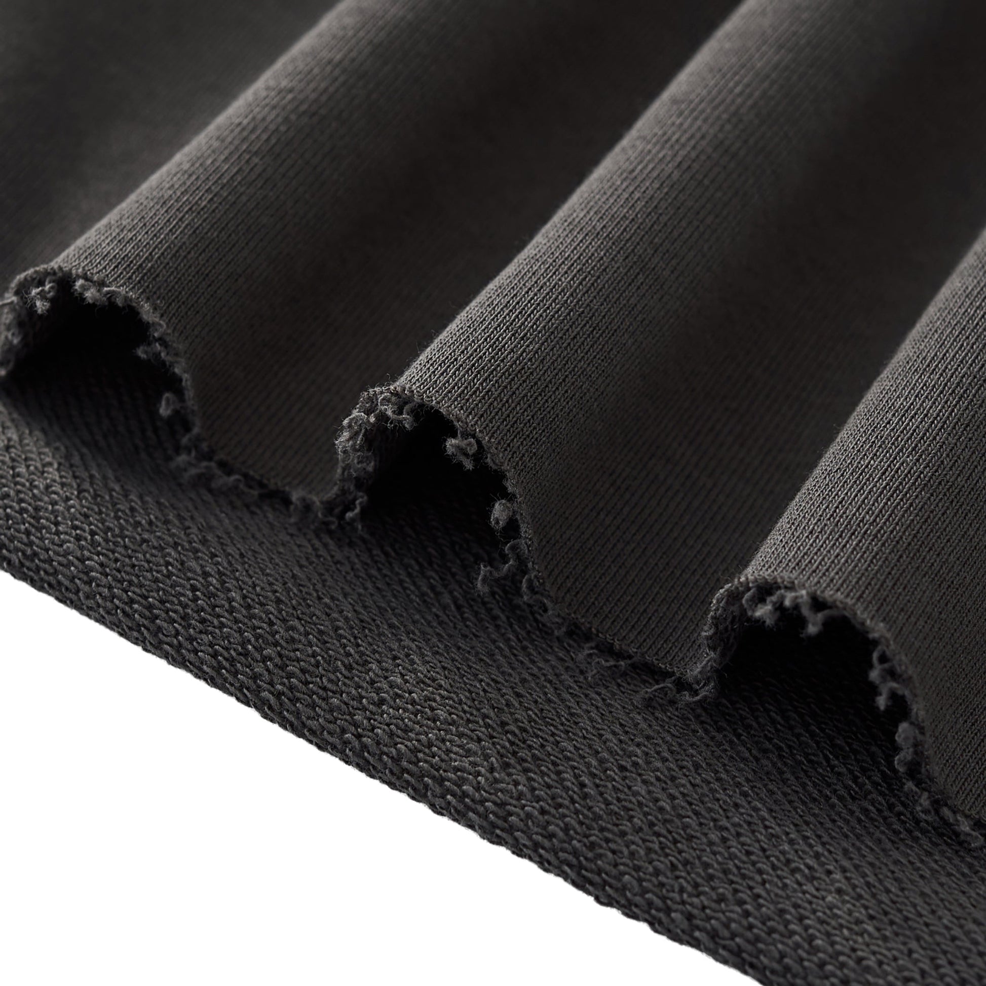 Close-up of black fabric with a textured surface